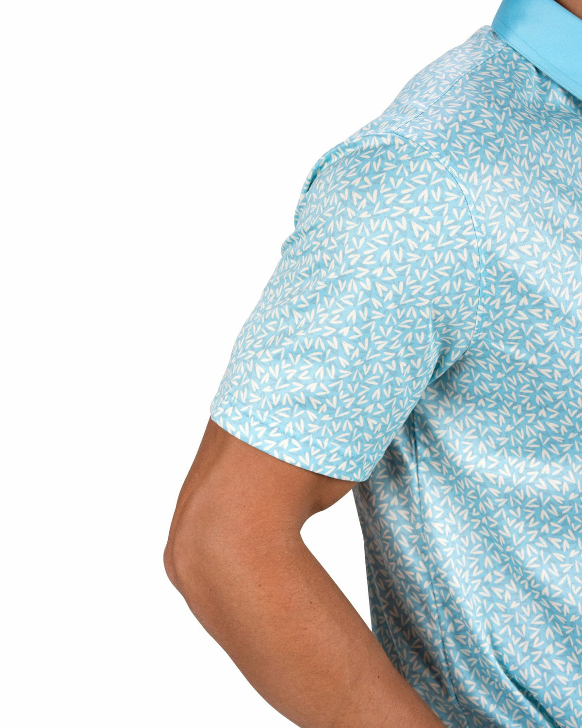 Black Clover Men's Mint Green Conversational Golf Polo with Heart Pattern