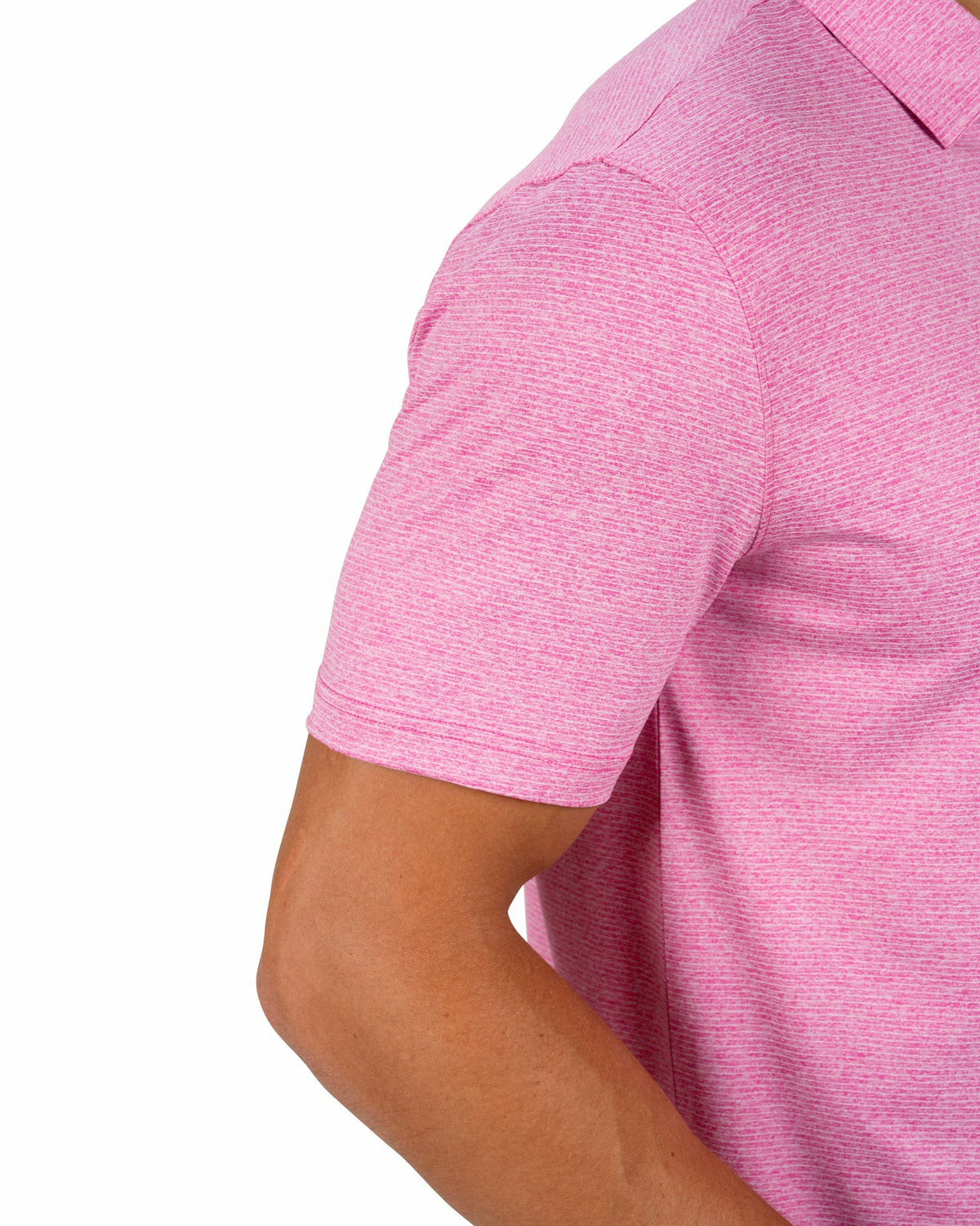 Black Clover Men's Breathable Pink Performance Polo for Golf or Business