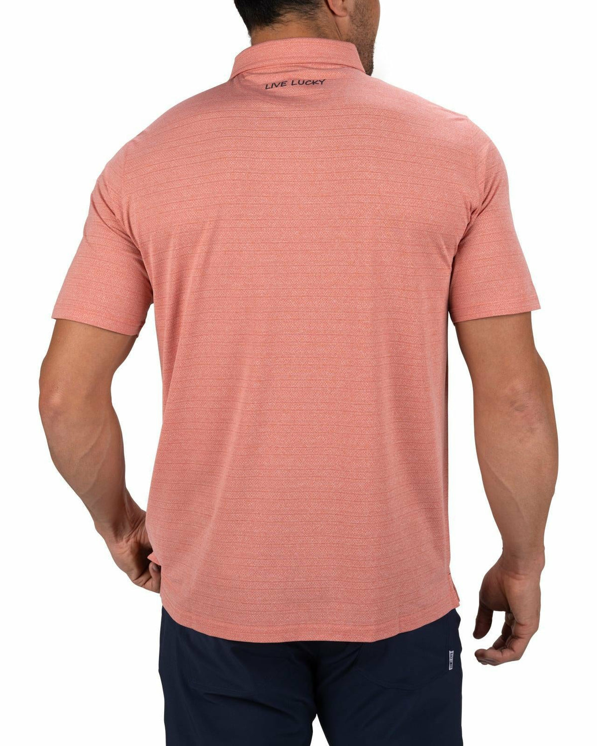 Black Clover Dark Orange Jacquard Textured Polo for Golf or Business