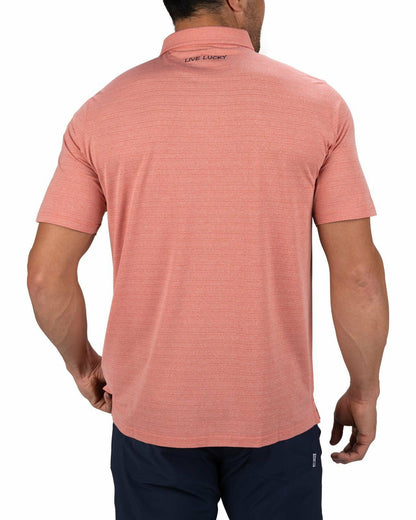 Black Clover Dark Orange Jacquard Textured Polo for Golf or Business