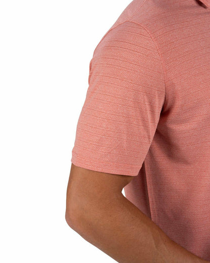 Black Clover Dark Orange Jacquard Textured Polo for Golf or Business