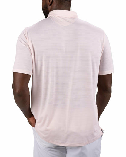 Black Clover Light Pink Jacquard Textured Polo for Golf or Business