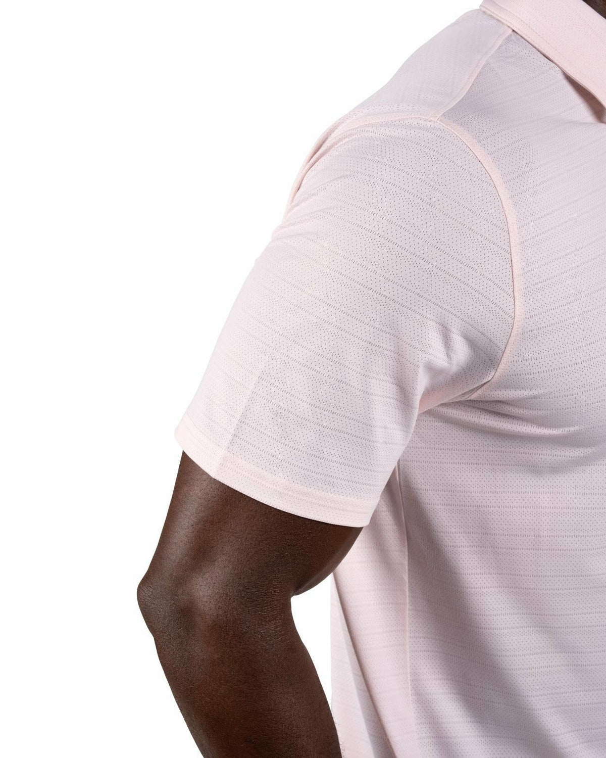 Black Clover Light Pink Jacquard Textured Polo for Golf or Business