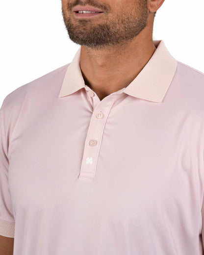 Black Clover Modern Men's Light Pink Performance Polo for Golf or Business
