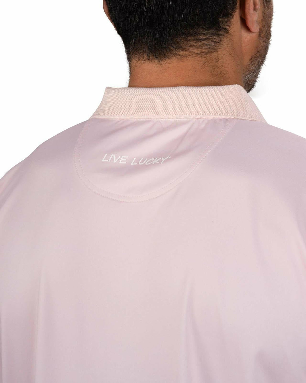 Black Clover Modern Men's Light Pink Performance Polo for Golf or Business