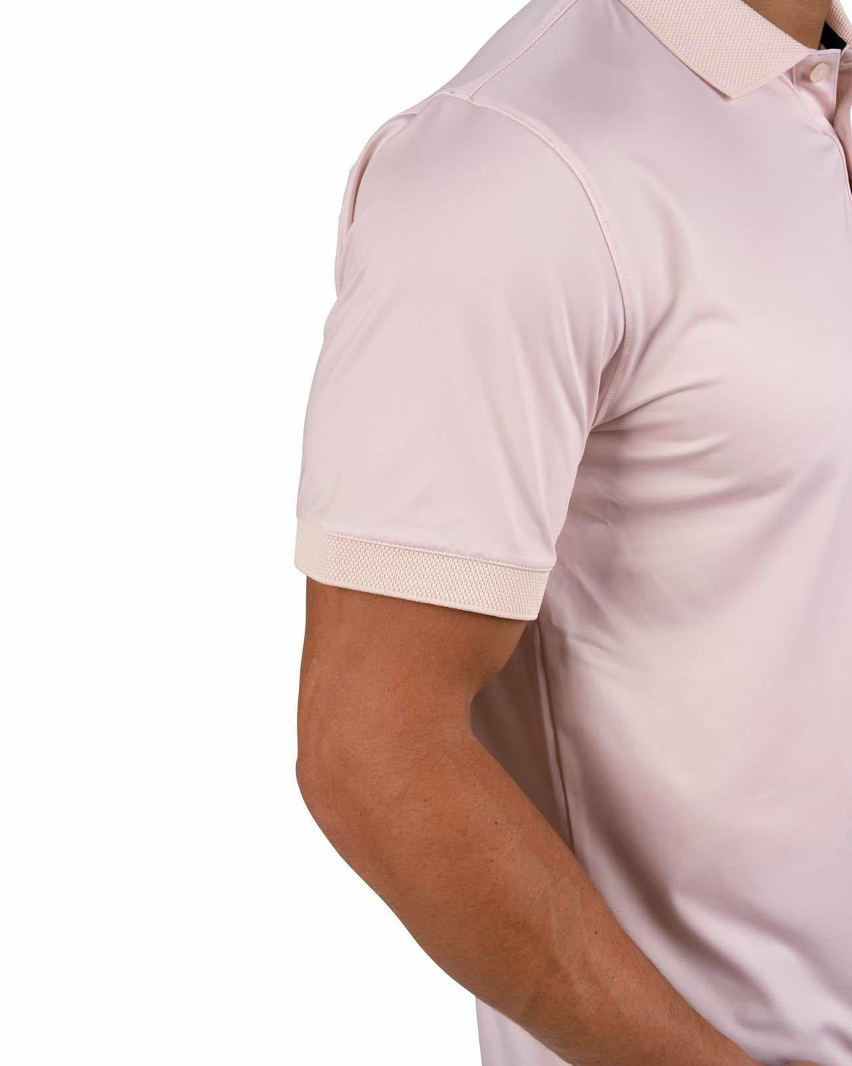 Black Clover Modern Men's Light Pink Performance Polo for Golf or Business