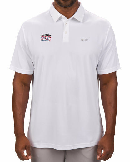 Black Clover Men's Solid White Golf Polo - America 250th Edition