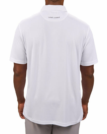 Black Clover Men's Solid White Golf Polo - America 250th Edition