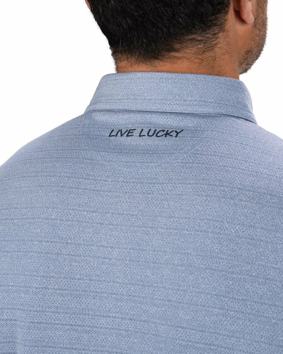 Black Clover Blue Jacquard Textured Polo for Golf or Business