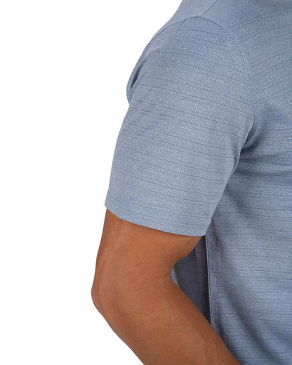 Black Clover Blue Jacquard Textured Polo for Golf or Business
