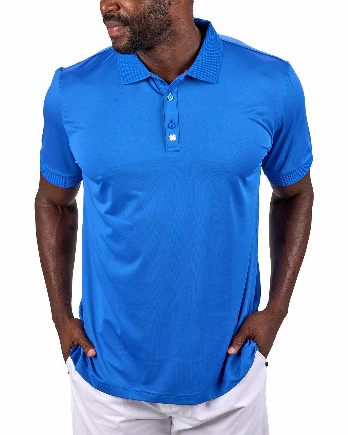 Black Clover Modern Men's Blue Performance Polo for Golf or Business