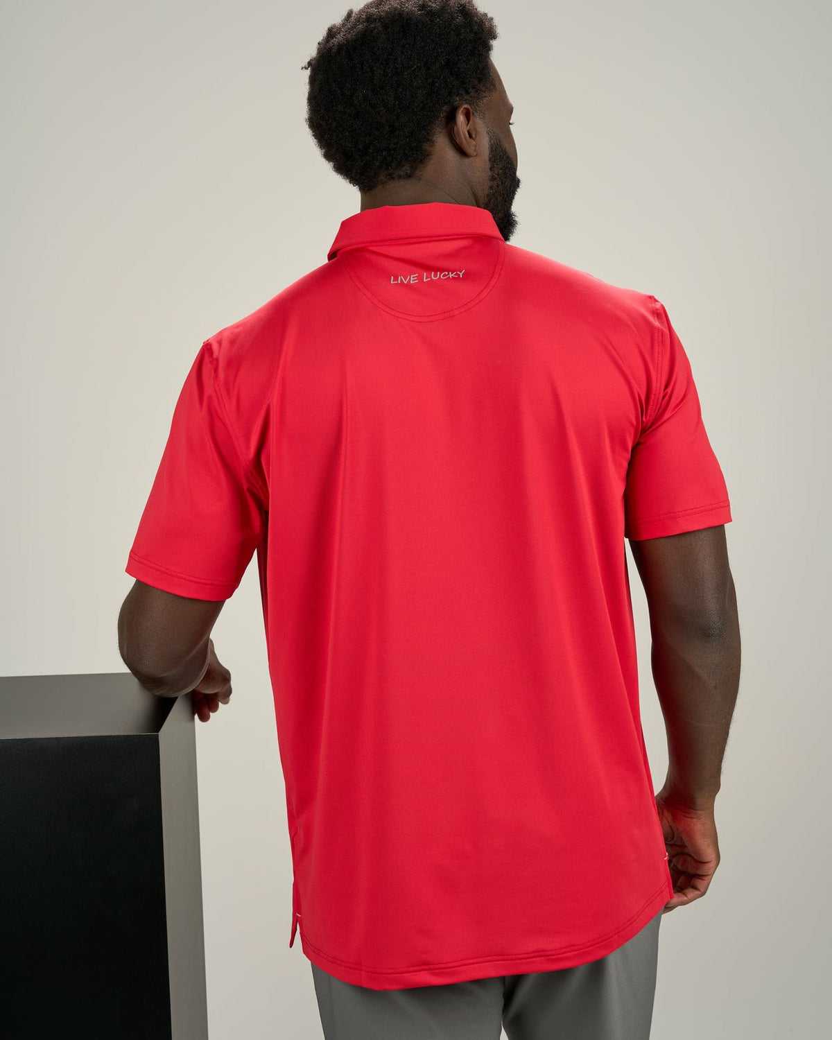 Black Clover Men's Red Soft Performance Polo for Golf or Business