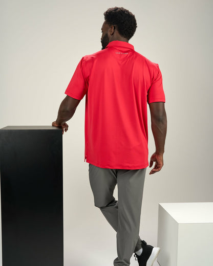 Black Clover Men's Red Soft Performance Polo for Golf or Business