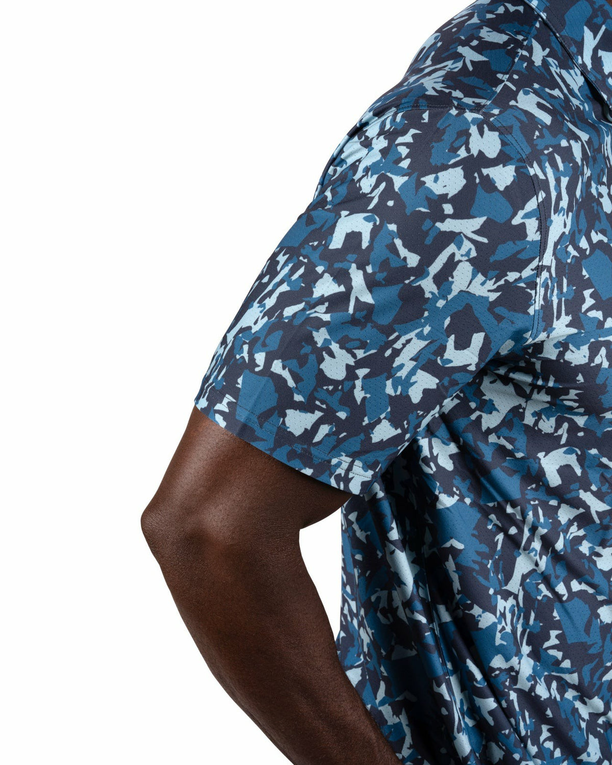 Black Clover Modern Black and Blue Camo Patterned Golf or Business Polo