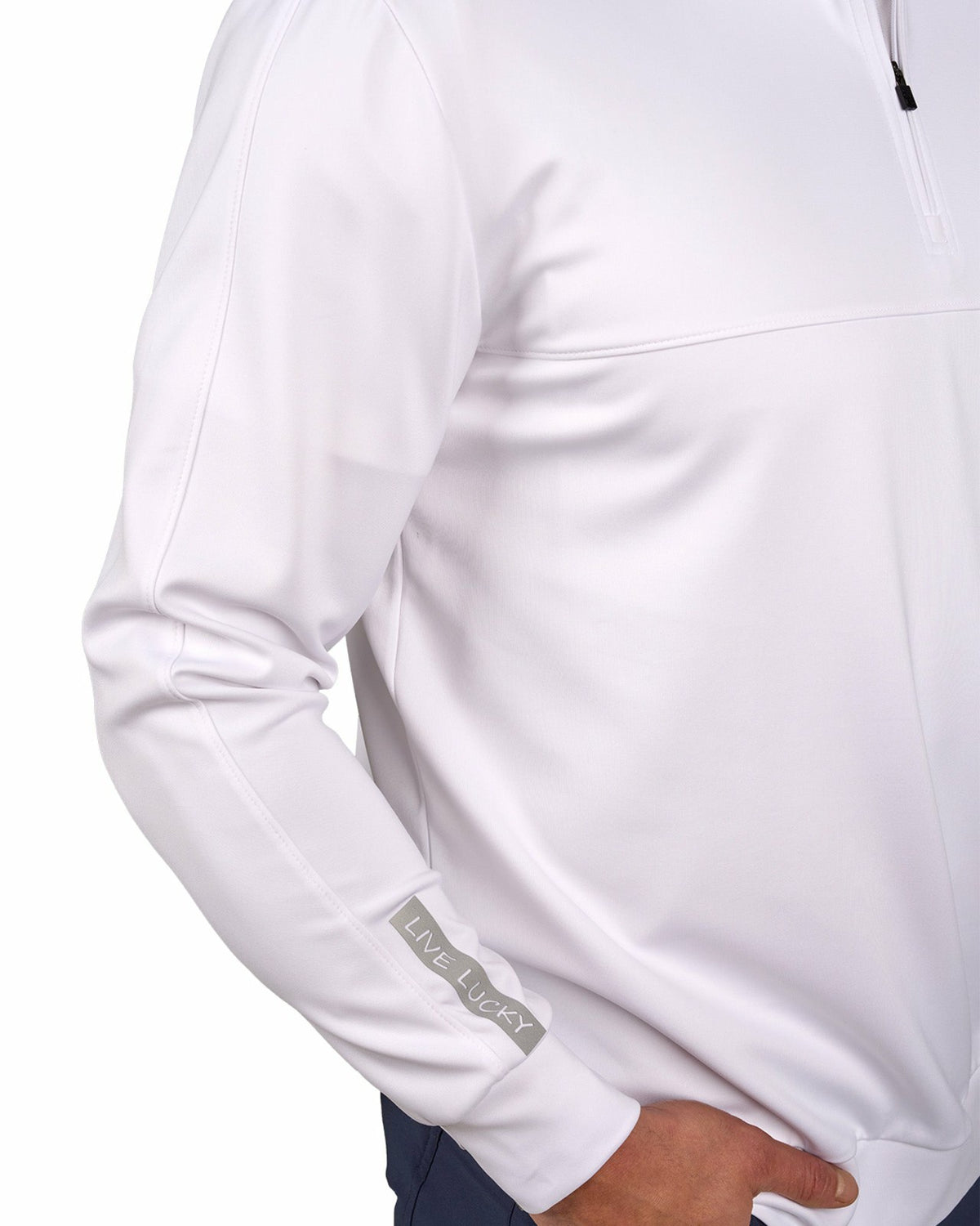Black Clover Men's Athletic White Quarter-Zip Hoodie