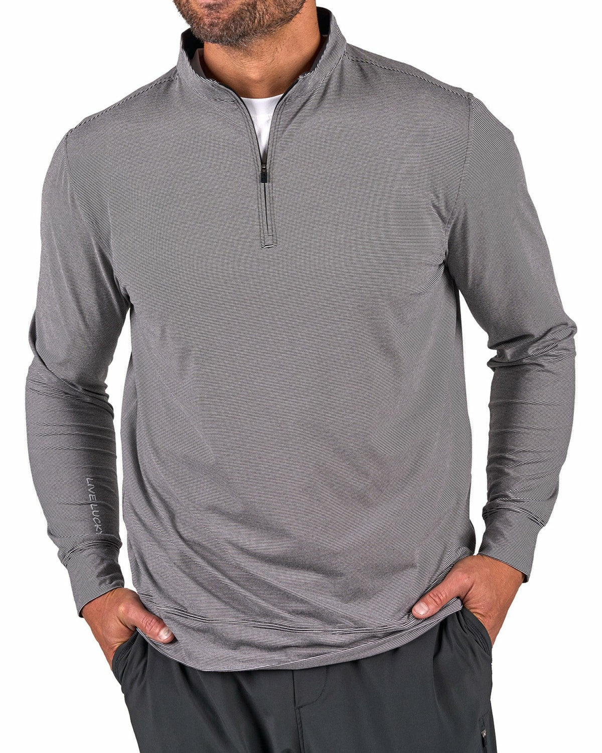 Black Clover Men's Versatile Black Quarter-Zip Sweatshirt for Style and Comfort