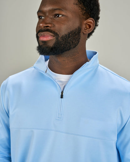 Black Clover Men's Athletic Blue Quarter-Zip Hoodie