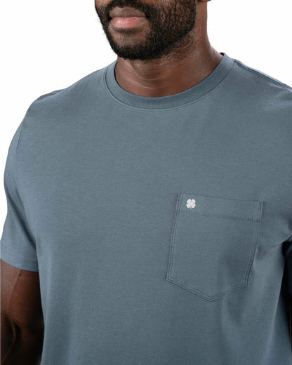 Black Clover Luxury Short-Sleeved Dark Grey Men's Pocket Tee