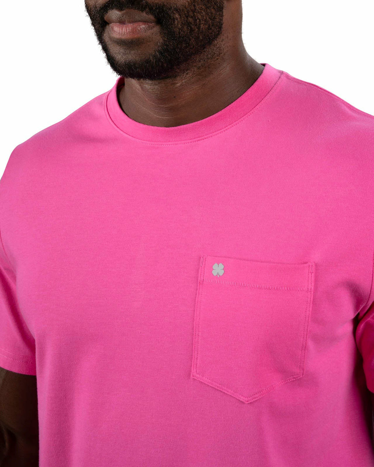 Black Clover Luxury Short-Sleeved Bright Pink Men's Pocket Tee