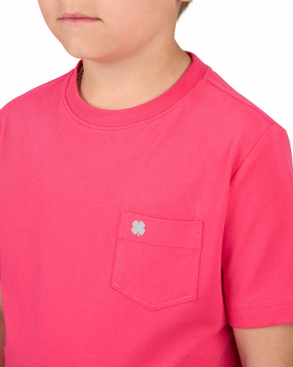 Black Clover Lightweight Luxury Short-Sleeved Pink Kids' Pocket Tee For Golf or Play