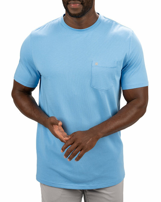 Black Clover Lightweight Luxury Short-Sleeved Blue Men's Pocket Tee