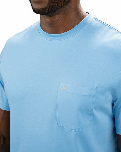 Black Clover Lightweight Luxury Short-Sleeved Blue Men's Pocket Tee