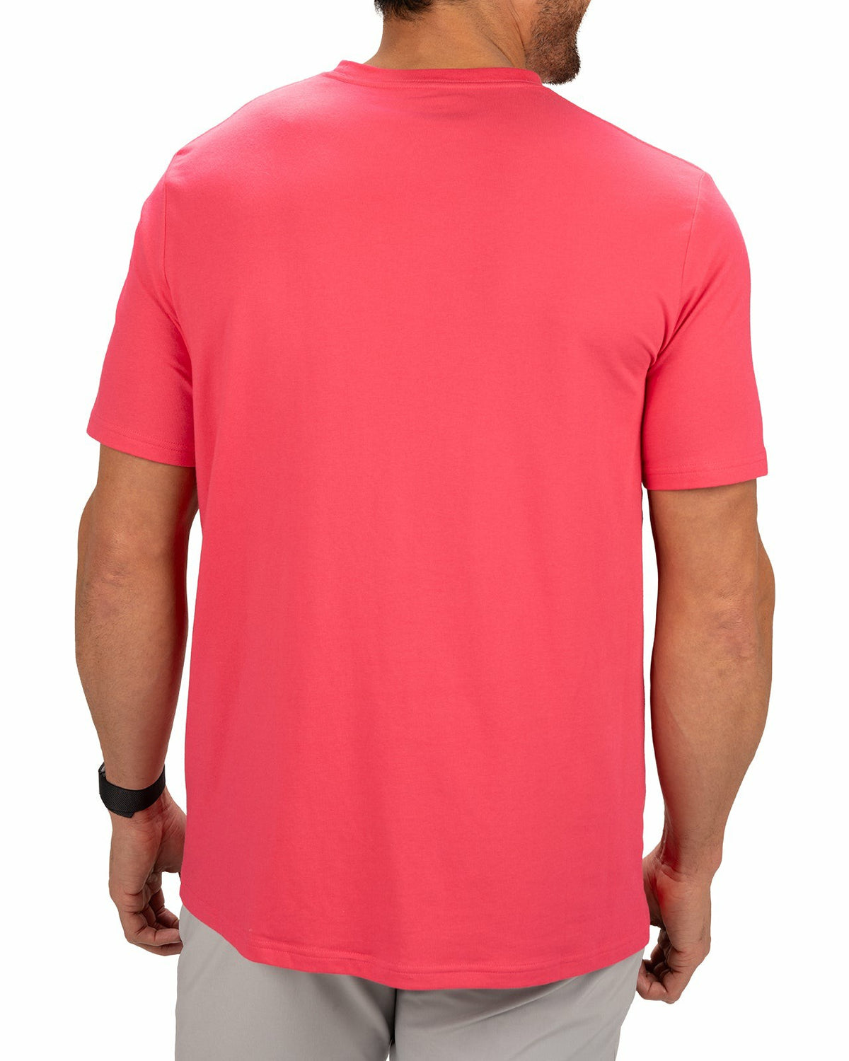 Black Clover Lightweight Luxury Short-Sleeved Bright Pink Men's Pocket Tee