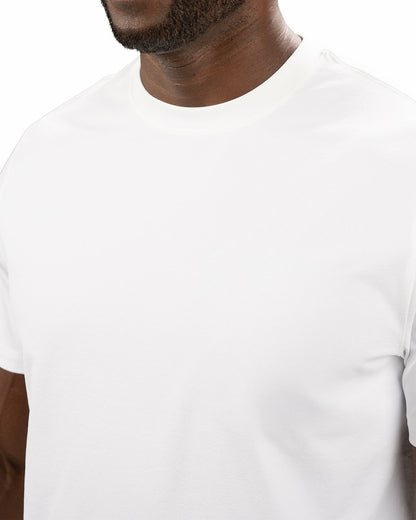 Black Clover Poly Slub Stretch Short Sleeve White T-Shirt
