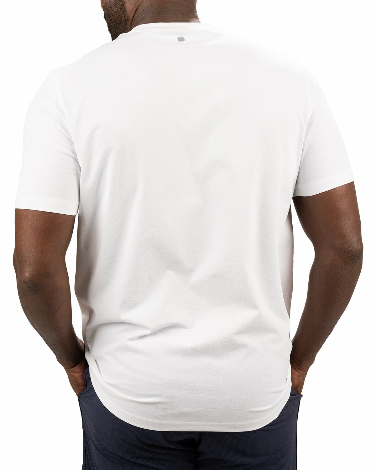 Black Clover Poly Slub Stretch Short Sleeve White T-Shirt