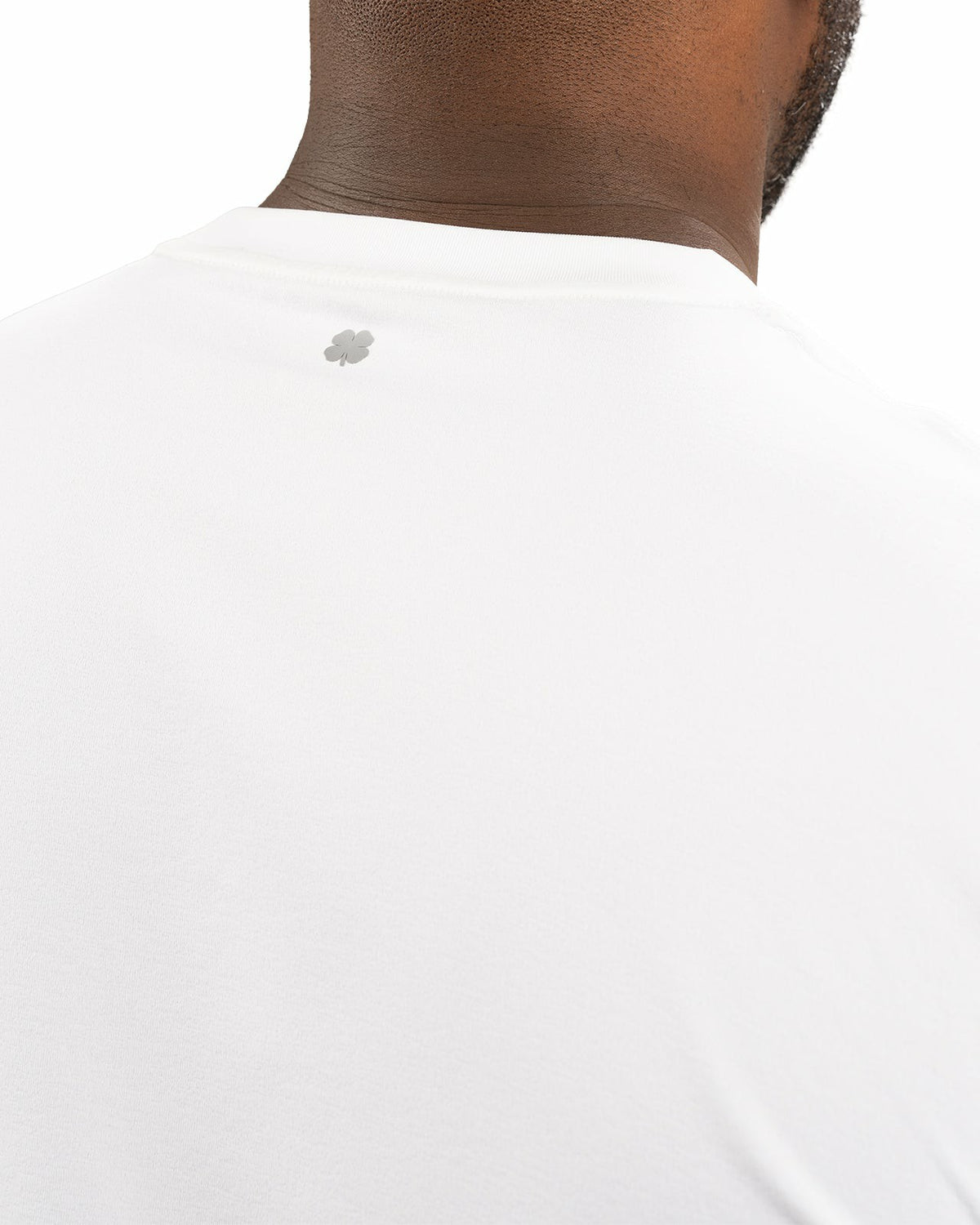 Black Clover Poly Slub Stretch Short Sleeve White T-Shirt