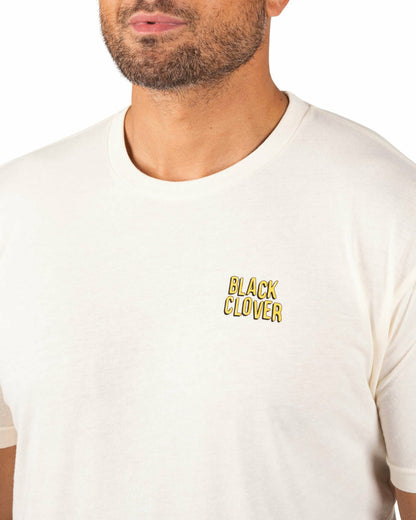Black Clover Beige Men's Graphic Tee for Golf & Casual Wear