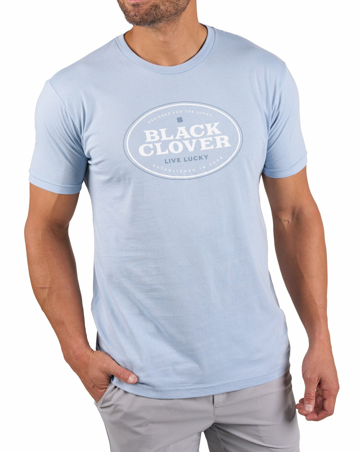 Black Clover Super Soft Men's Blue Graphic Tee with Black Clover Logo