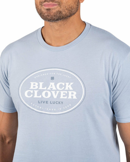 Black Clover Super Soft Men's Blue Graphic Tee with Black Clover Logo