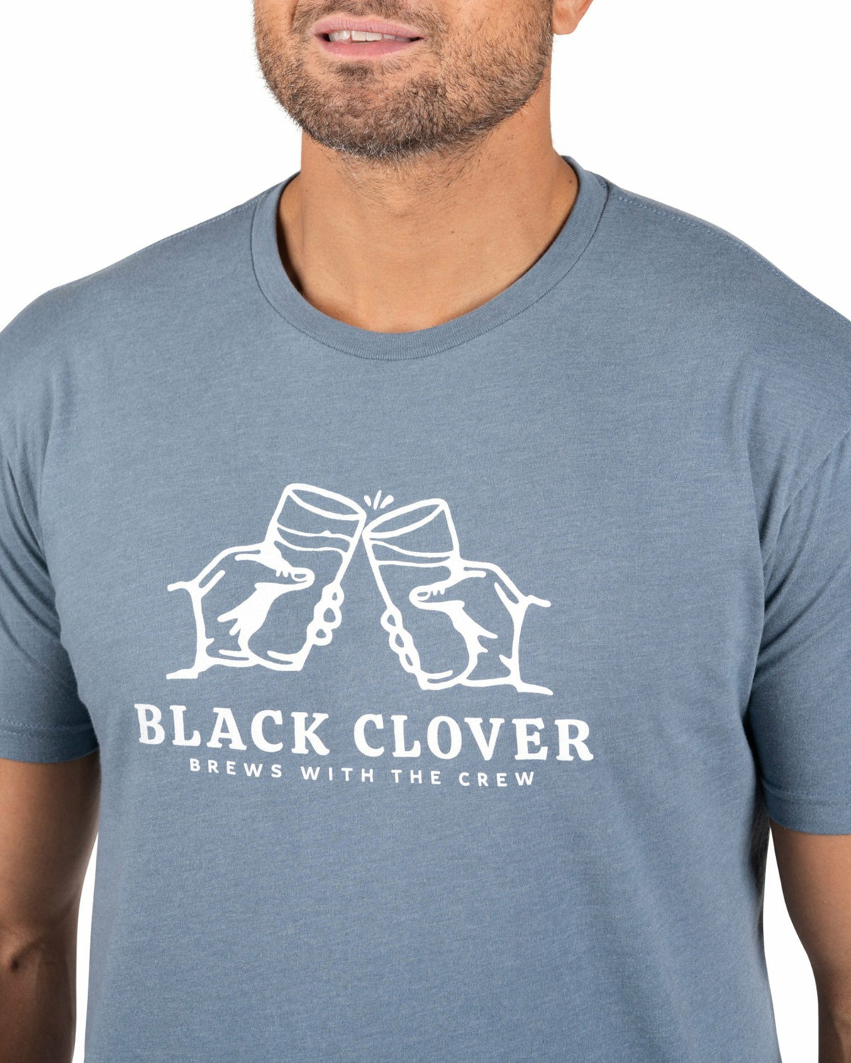 Black Clover Playful Men's Light Blue Graphic Tee for Golf