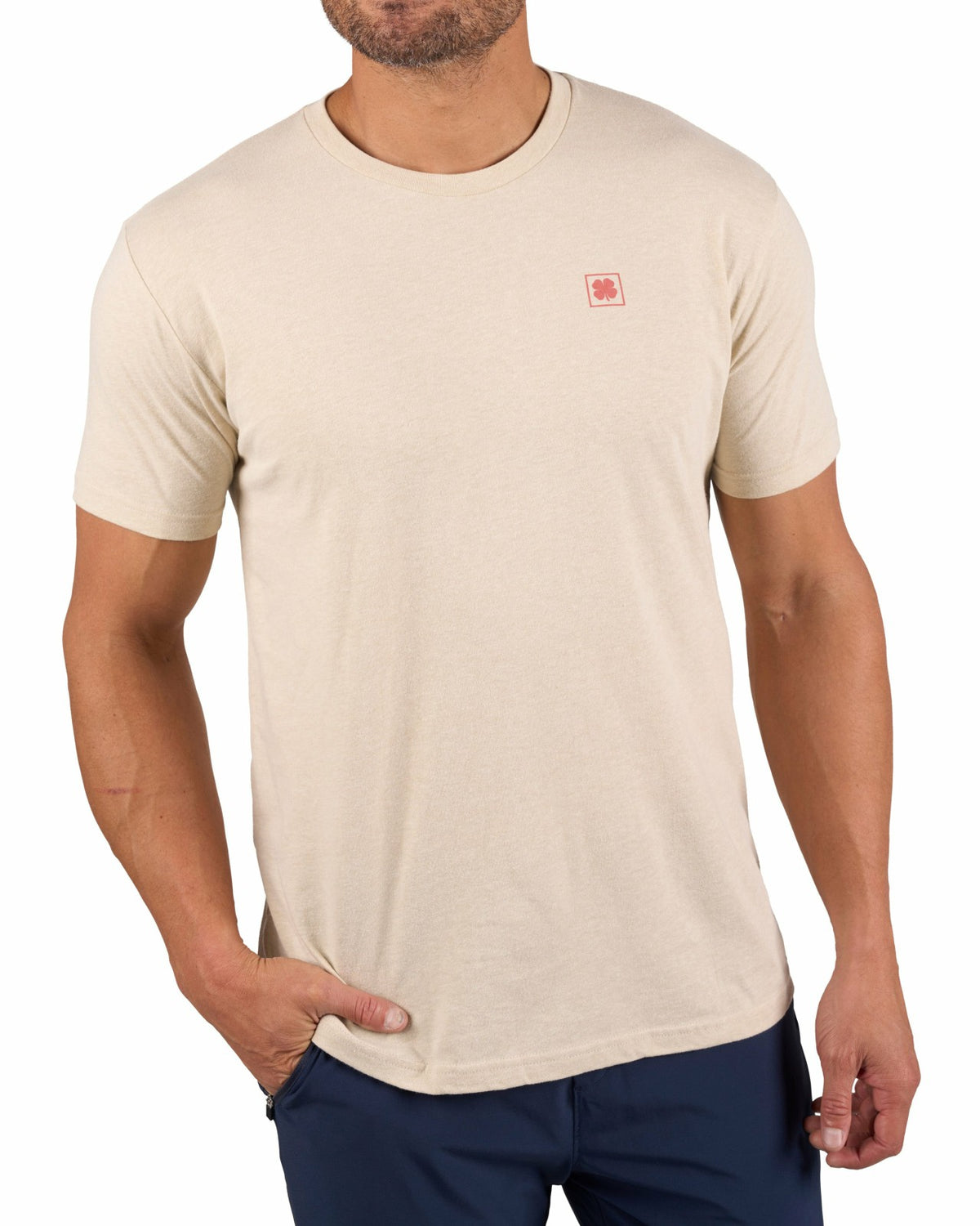 Black Clover Retro Men's Beige Graphic Tee for Fishing & Outdoors