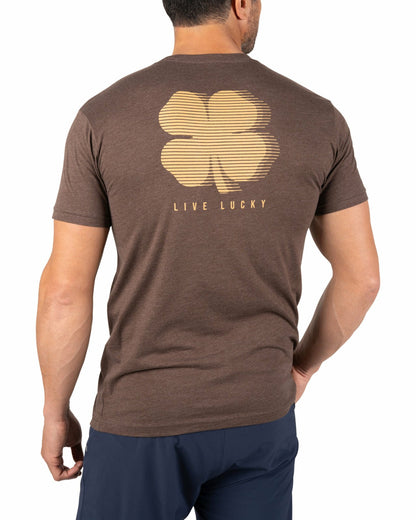 Black Clover Super Soft Men's Brown Graphic Tee with Orange Blur Clover