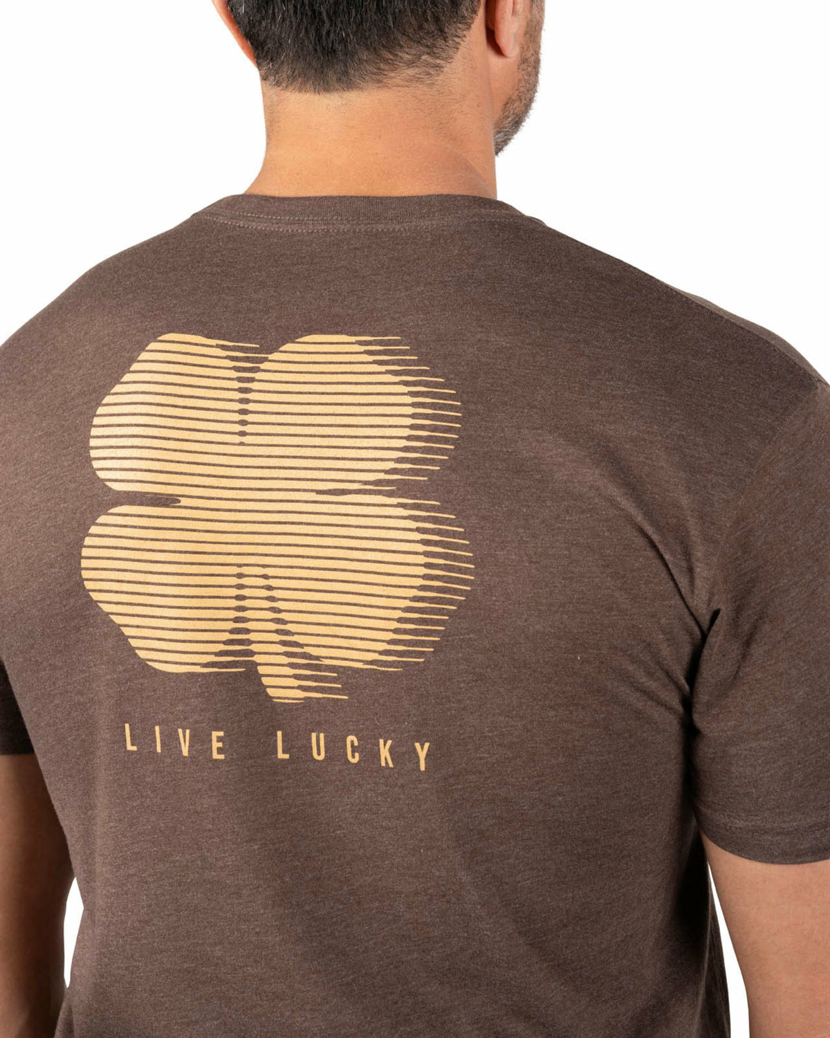 Black Clover Super Soft Men's Brown Graphic Tee with Orange Blur Clover