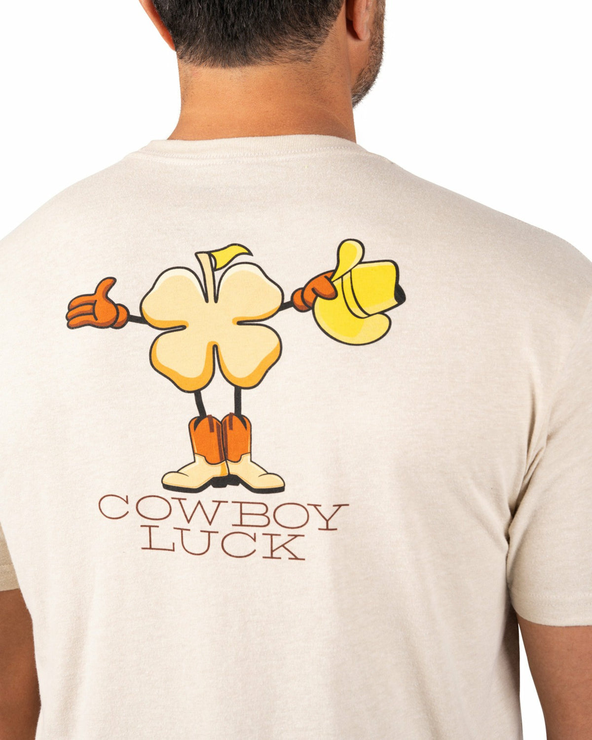 Black Clover Super Soft Men's Off-White Golf Themed Graphic Tee