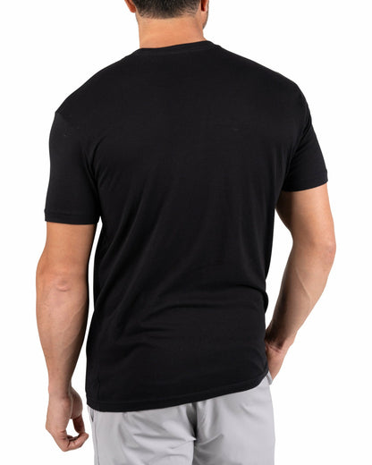 Black Clover Retro Men's Black Graphic Tee with Upside Down Live Lucky Logo