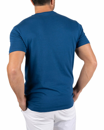 Black Clover Retro Men's Blue Graphic Tee with Upside Down Live Lucky Logo