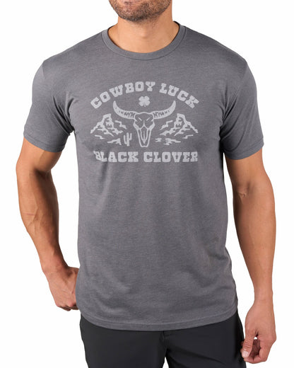 Black Clover Super Soft Men's Grey Western Themed Graphic Tee