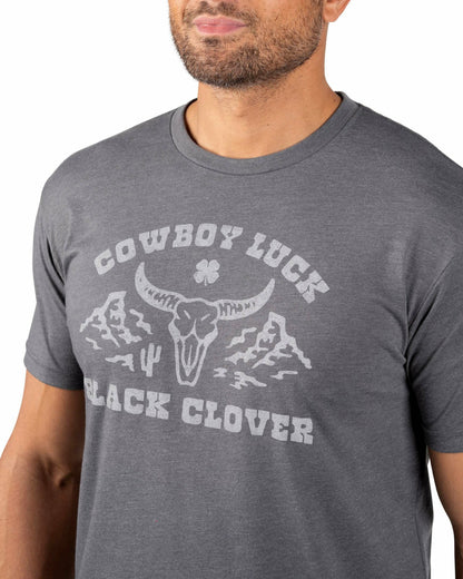 Black Clover Super Soft Men's Grey Western Themed Graphic Tee