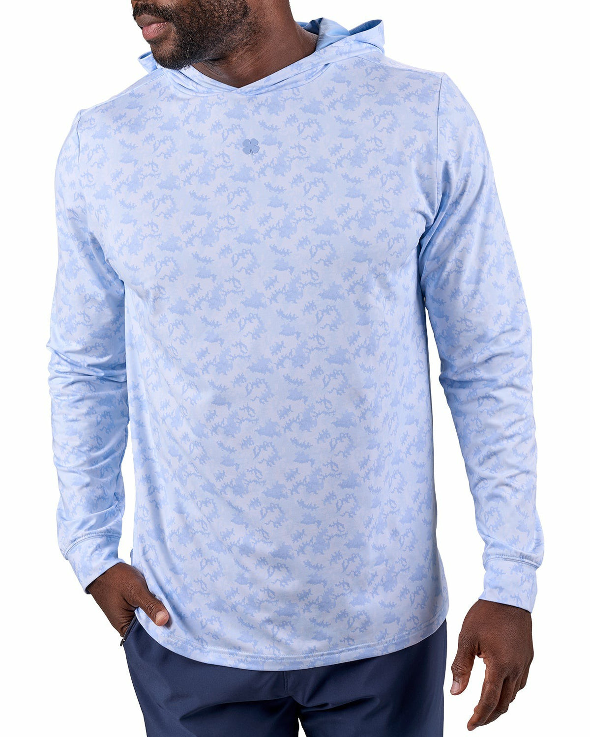 Black Clover Men’s Light Blue Athletic Camo Hoodie