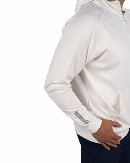 Black Clover Men's Quarter-Zip White Lightweight Hoodie