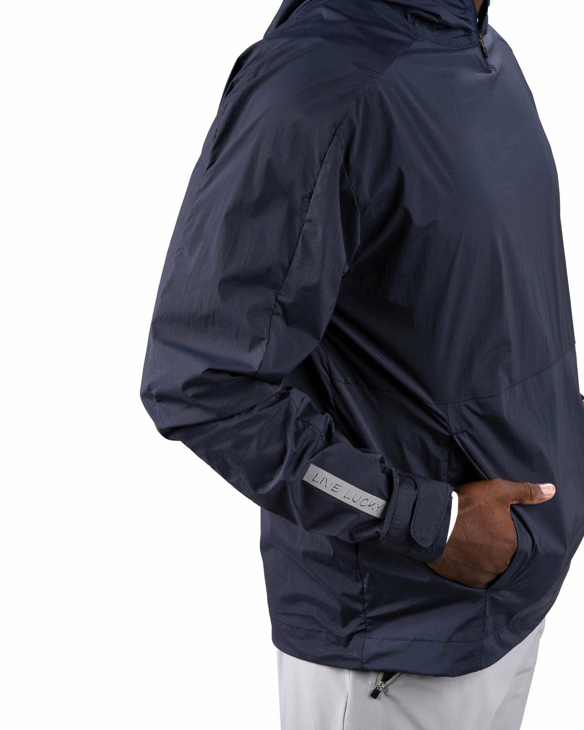Black Clover Stylish Men's Windbreaker Rain Jacket in Navy Blue