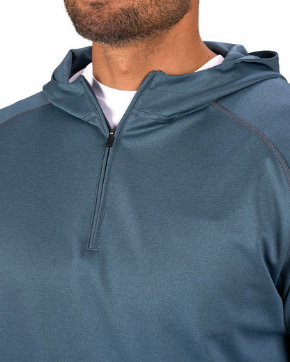 Black Clover Men's Quarter-Zip Black Lightweight Hoodie
