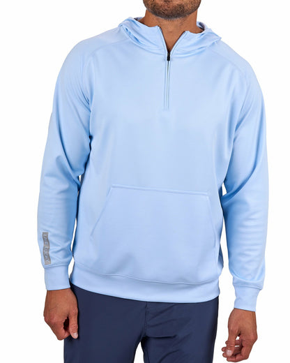 Black Clover Men's Quarter-Zip Light Blue Lightweight Hoodie