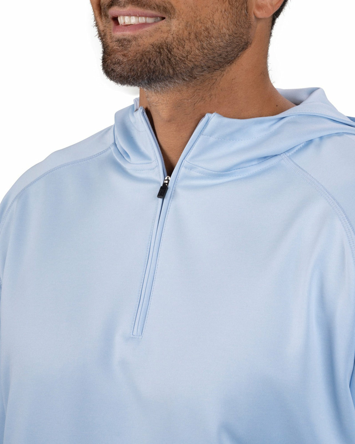 Black Clover Men's Quarter-Zip Light Blue Lightweight Hoodie