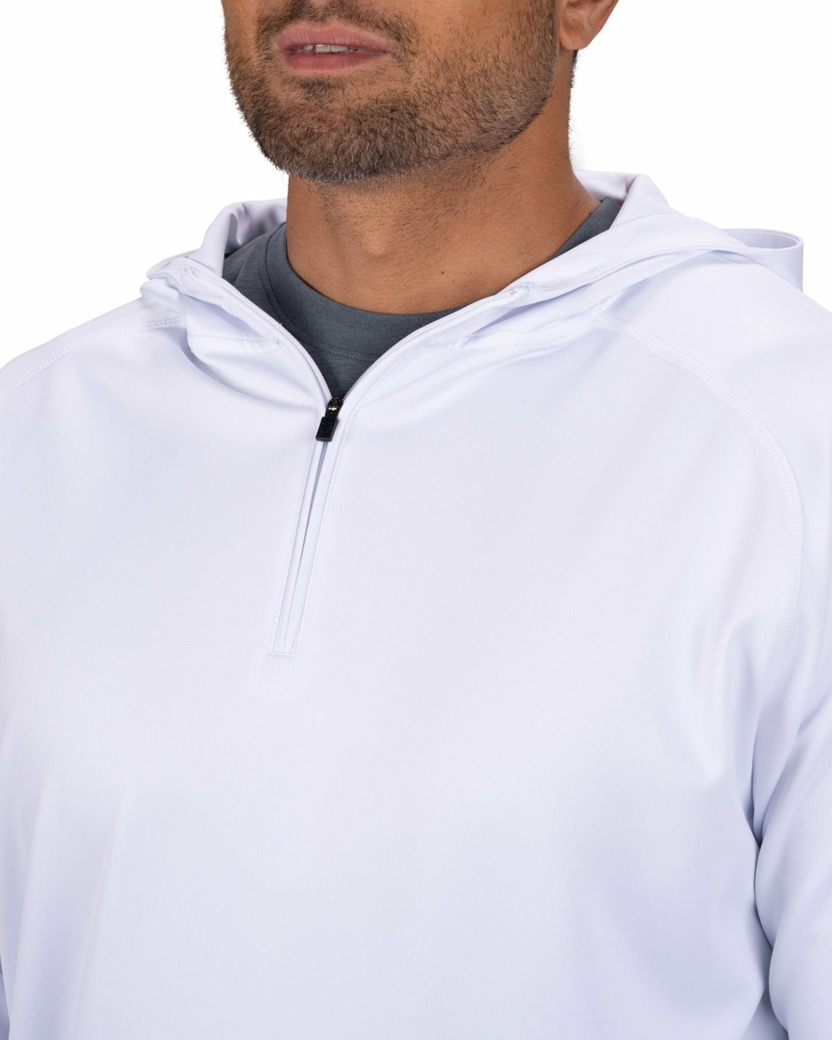 Black Clover Men's Quarter-Zip White Lightweight Hoodie