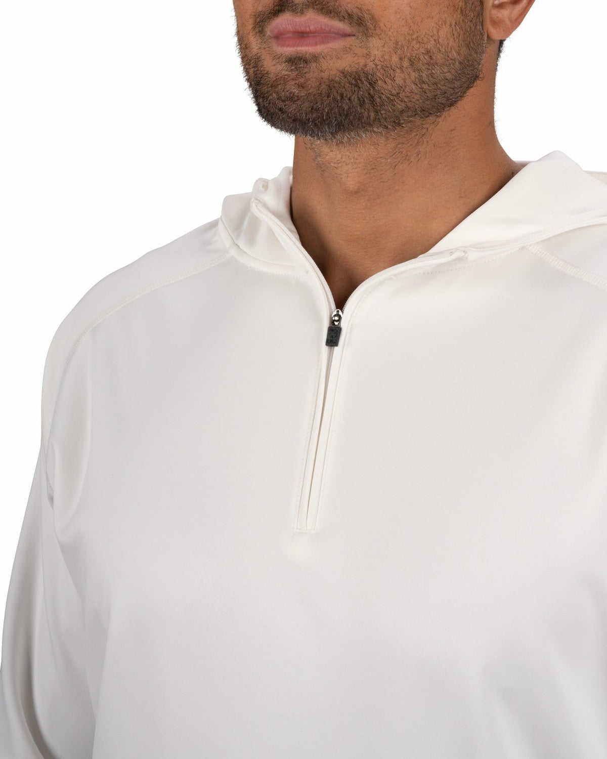 Black Clover Men's Quarter-Zip White Lightweight Hoodie
